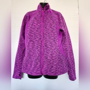 TEK-GEAR purple space-dye full-zip fleece-lined athletic jacket